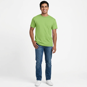 Camiseta Básica Blanca de Moda para Hombre con Personalización, Secado Rápido, Nueva Camiseta Gráfica de Manga Corta Informal de Verano de Algodón Liso - Product Image 1