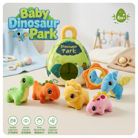 Jouet sensoriel Montessori pour bébé, œuf de dinosaure en peluche avec maison volcanique brodée, pour les enfants de 1 à 3 ans