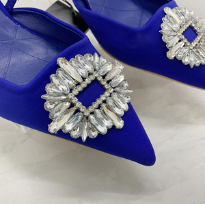 Nouveau style 2024 coloré perceuse cassée sandales à bout pointu pour la fête en gros personnalisation pompes talons hauts femmes - Product Image 4