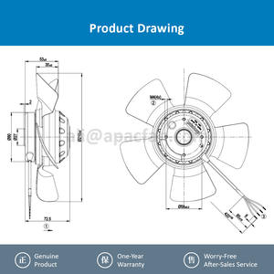 Pour A2D210-AA10-17 210mm 400VAC 87W 2750RPM 0.25A Roulement à billes Siemens 1PH713 Broche électrique OEM pour moteur axial - Product Image 4