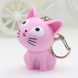 Porte-clés chat Kawaii lumineux LED avec son, porte-clés chat en carton avec son miaou~ Porte-clés <span class=keywords><strong>Simon</strong></span>'s Cat, vente chaude - Product Image 5