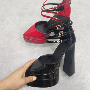 Tacones de Plataforma con Punta Puntiaguda y Suela Gruesa, Sandalias de Plataforma Alta para Mujer - Product Image 6