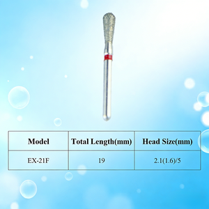 หัวกรอฟันรูปทรงลูกแพร์ สีแดง แบบละเอียด สำหรับงานจัดฟัน ใช้กับเครื่องกรอฟันความเร็วสูง - Product Image 3