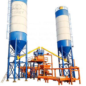 Corey Simple Structure Electric Motor Driven Stationary Concrete Batching Plant with <b>Aggregate</b> Batcher for Road Construction - Product Image 4