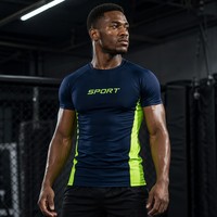 Rashguard de compression personnalisé en usine à manches courtes avec panneau latéral en mesh pour hommes, MMA, BJJ, entraînement en salle de sport, logo OEM