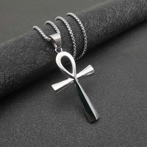 yunnique Egyptian Ankh Pendant Stainless Steel <b>Cross</b> Necklace Unisex Fashion Jewelry Gift - Product Image 3