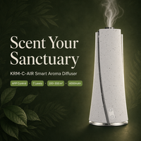 Diffuseur de parfum en résine 100ml 6000mAh Rechargeable 12H Sans fil Application 7 Niveaux 3 Minuteurs 200-300m² Décoration Maison OEM Personnalisé Blanc