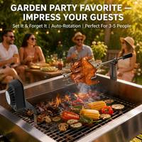 Kit de rôtissoire électrique universel certifié CE, en acier inoxydable 304, avec moteur AC 4W pour poulet, canard, bœuf, compatible avec la plupart des grils BBQ