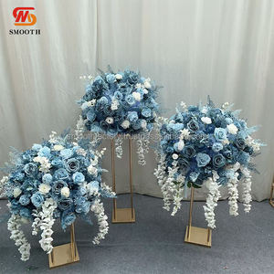 Bola de Flores Artificiales Románticas Azul Polvo, Decoración de Boda, Bola de Flores, Superventas de LEDA - Product Image 1