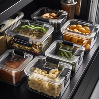 Boîte de rangement en plastique, organisateur, bac multi-couches pour réfrigérateur, boîte rectangulaire, ensemble de contenants de stockage alimentaire en silicone pour la cuisine