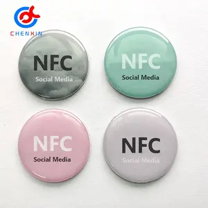 Etiqueta epoxi RFID NFC para redes sociales, etiqueta de tarjeta de visita digital, etiqueta adhesiva NFC de microchip