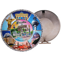 Plaque en métal moulée sous pression plaquée bronze antique 3D personnalisée, souvenir touristique du pays d'Inde Berlin, marque Enchun, vente en gros