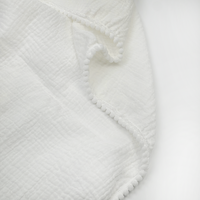 GOTS Fabricant certifié Organic Crepe Muslin Ropa De Bebe Newborn Shower Gift Cover Quilt Swaddle Baby Blanket with Lace