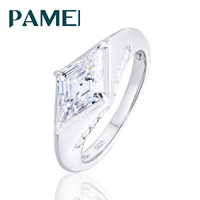 3,5 Karat Moissanit-Diamant im Rhombus-Schliff, 925 Sterling Silber Ehering, Jubiläums-Verlobungsschmuck, Geschenk für Frauen