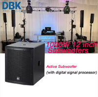 DBK Bass Box 1000W Caisson de basses actif de 12 pouces Caisson de basses alimenté en bois personnalisé pour concert sur scène