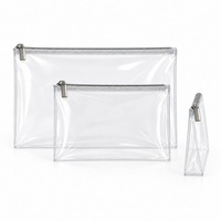 Trousse à crayons transparente en TPU, lot de 3, pochette à crayons transparente, logo personnalisé, vente en gros pour les écoles