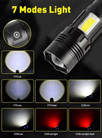 Fabricant professionnel torche lumière forte zoom télescopique Led COB puissante XHP50 lampe de poche rechargeable
