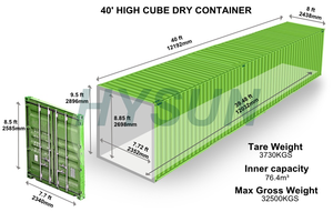 Lưu trữ lớn Container vận chuyển 20 chân 40 feets 40 HC container mới và sử dụng 20ft/ <span class=keywords><strong>40ft</strong></span> Container vận chuyển cho bán - Product Image 2