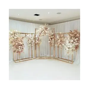 Fondo marco boda telón de fondo arco elegante boda oro Metal arco fondo para fiesta Eventos Decoración