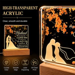 Lámpara de Noche con Placa Acrílica Personalizada para Parejas, Base de Madera, Foto y Texto Personalizados, para Aniversario de Bodas, Decoración del Hogar - Product Image 5