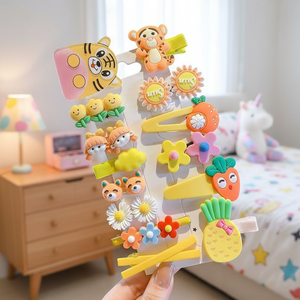 Fermagli per Capelli alla Moda con Perline Acriliche Glitterate per Ragazze, Stile a Becco d'Anatra, Vendita all'Ingrosso di Accessori per Bambini - Product Image 3