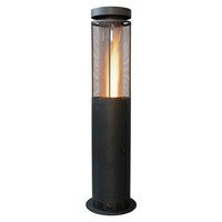 Chauffage de jardin rond moderne et écologique à granulés de bois pour l'extérieur, en métal et en verre
