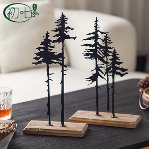 Adorno de árbol de hierro moderno y sencillo, decoración rectangular negra para escritorio, decoración navideña para el hogar - Product Image 4