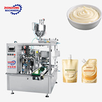 Machine d'emballage de mayonnaise, machine d'emballage de sauces, machine d'emballage de sachets à bec verseur d'angle, machine d'emballage de sachets préformés Doypack avec bec verseur