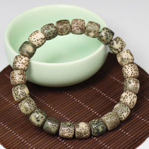 Bracelet en graines de Bodhi vert fantôme, perles baril 8x9mm, bijoux bouddhistes unisexe, à porter au quotidien, cadeau de collection - Product Image 2