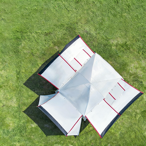 Grande tente <span class=keywords><strong>de</strong></span> <span class=keywords><strong>camping</strong></span> double couche pour une personne, en tissu Oxford noir 3000 mm+, à montage instantané, résistante au vent - Product Image 3