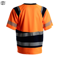 Camiseta de Trabajo de Seguridad Reflectante Transpirable de Alta Visibilidad para Verano JIADE, de Poliéster, Talla Grande, Fluorescente, Color Naranja para Hombre