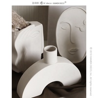 Décoration nordique, style moderne et simple, ensembles de vases à fleurs en céramique blanche, décoration minimaliste pour la chambre à coucher