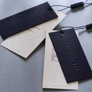 Etiquetas de columpio personalizadas ecológicas, etiquetas de ropa blancas, logotipo en relieve incoloro, etiquetas colgantes para ropa - Product Image 6