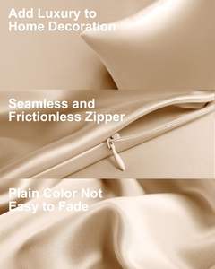 Taie d'oreiller en soie satinée 100% pure de luxe lavable sur mesure 19 22 25 30 avec fermeture éclair - Product Image 4