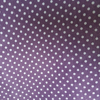 Kain Kanvas Twill Martin Ramah Lingkungan 100% Poliester Bermotif Polkadot Putih di Latar Belakang Ungu