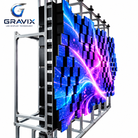 Panneau mural vidéo LED 4K cinétique 3D étanche, affichage matriciel LED mécanique personnalisé pour scènes et événements