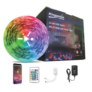 크리스마스 야외 스마트 와이파이 블루투스 tv 백라이트 빛 알렉사 음악 동기화 유연한 5050 smd 12v 원격 rgb led 스트립