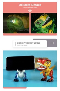 <span class=keywords><strong>Jouet</strong></span> <span class=keywords><strong>robot</strong></span> <span class=keywords><strong>dinosaure</strong></span> en alliage avec support de téléphone, modèle de simulation musicale et lumineuse éducatif pour enfants - Product Image 5