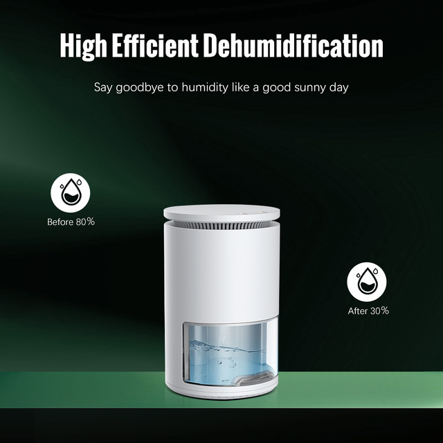 1000ML Portable Home Mini Wardrobe Dehumidifier 12V Peltier Technology App-Controlled RV Household Plastic Moisture Absorber