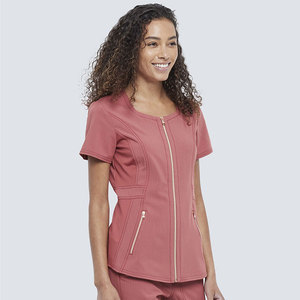Conjunto de uniformes médicos de enfermera de manga corta azul con cremallera dorada completa nuevo estilo de alta calidad al por mayor uniformes de <span class=keywords><strong>esteticista</strong></span> con cremallera - Product Image 3