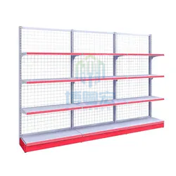 Étagère de supermarché simple face avec panneau arrière en maille métallique, rayonnage métallique pour supermarché - Product Image 3