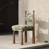Chaises de salle à manger en bois massif, design français d'inspiration vintage, légèrement luxueuses, haut de gamme, créatives et minimalistes