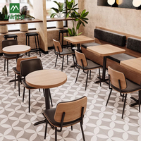 Canapé de restaurant et de café moderne personnalisé, table et chaises en bois massif écologiques