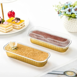500pcs <strong>Disposable</strong> Aluminum Foil Baking Cups 7oz <strong>Mini</strong> Cake Pans Rectangle Cupcake Containers For <strong>Dessert</strong> Cheesecake Creme Brulee - Product Image 3