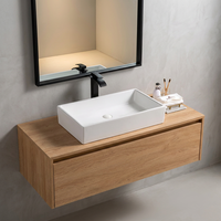 Lavabo rectangulaire long personnalisé de haute qualité en céramique brillante pour salle de bain