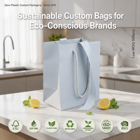 Sac cadeau de luxe personnalisable, écologique, recyclable, durable, avec poignée en corde de coton, impression UV, imperméable, promotionnel