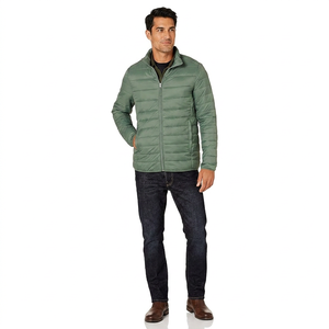 Veste matelassée à capuche avec service OEM, logo personnalisé, veste pour homme avec poche, veste matelassée à bulles pour homme - Product Image 1