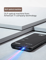 Nouveau projecteur de poche intelligent portable mini DLP 4K 3D Full HD avec lampe LED, téléphone mobile Android 8.1, 2 Go de RAM, 16 Go de stockage, noir