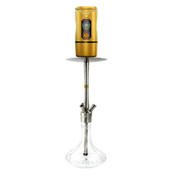 Chicha miniature de luxe en aluminium avec éclairage LED, design écologique, alimentation par batterie, gestion de la chaleur – Accessoire de fumage Chicha, coffret cadeau
