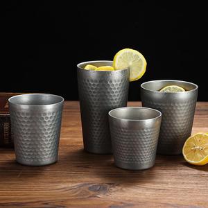 Stainless Steel Tumbler 304 Metal Hammered Finish Drink Cup For Party Beverage Use - Product Image 1